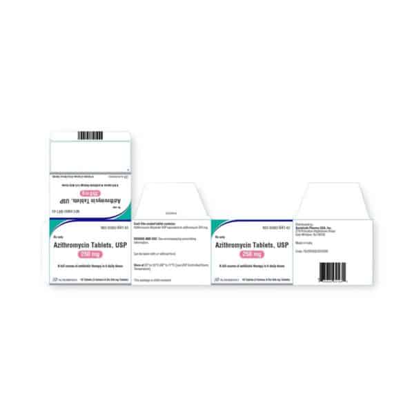 Azithromycin 250 mg Tablet, 1 x 3 x 6 Box (Z Pack/Z