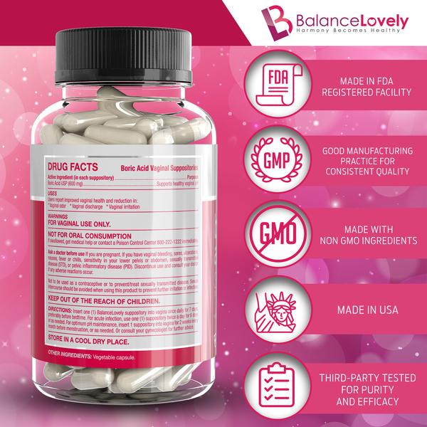 Boric acid suppositories for BV, yeast infections. 30 ...
