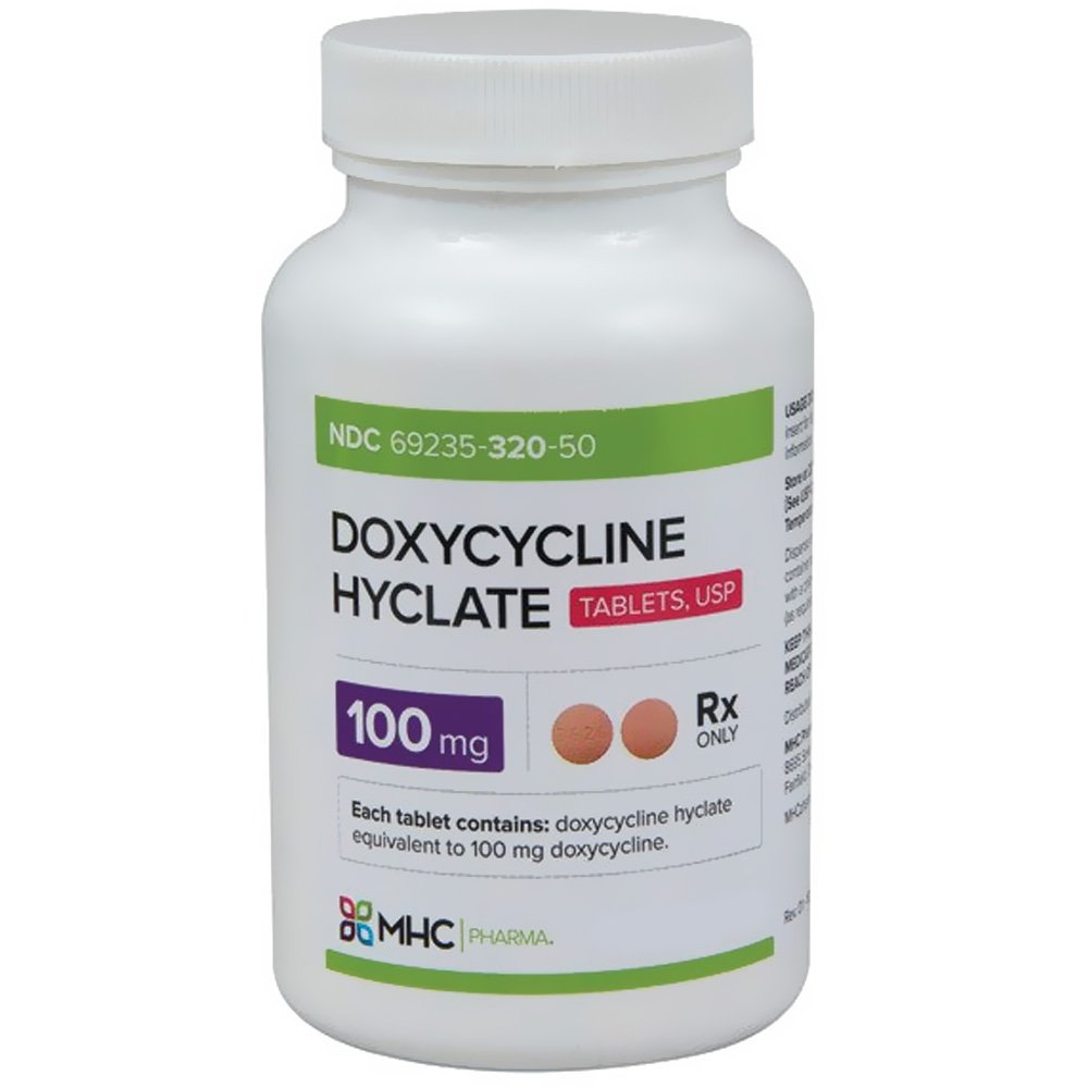 Doxycycline Hyclate 100mg (per tabs) (Manufacture may vary)